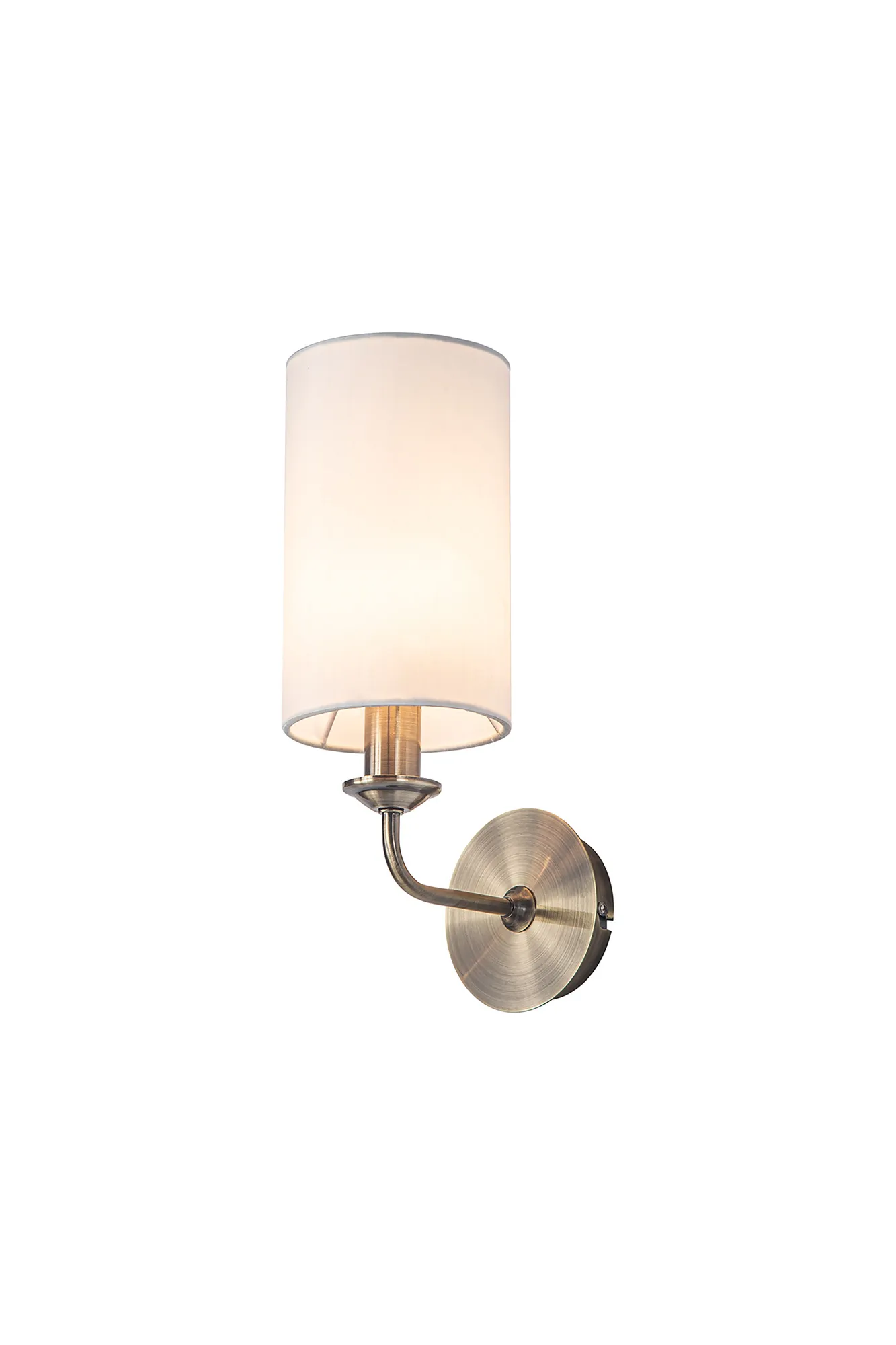 DK0029  Banyan Wall Lamp 1 Light Antique Brass; White